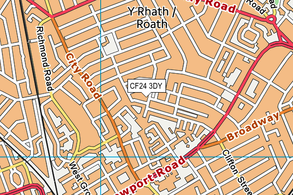 CF24 3DY map - OS VectorMap District (Ordnance Survey)