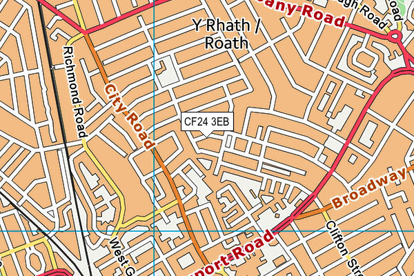 CF24 3EB map - OS VectorMap District (Ordnance Survey)