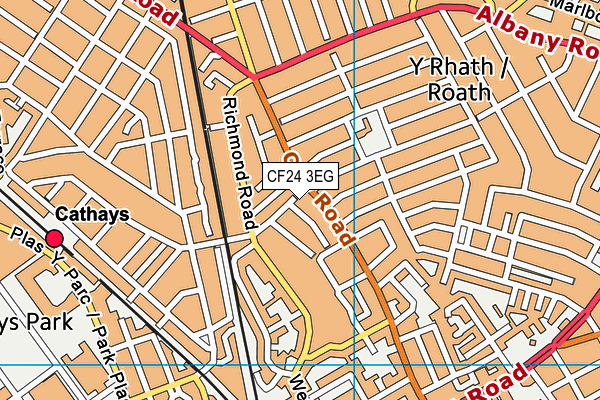 CF24 3EG map - OS VectorMap District (Ordnance Survey)