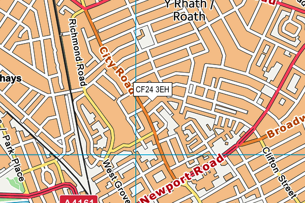 CF24 3EH map - OS VectorMap District (Ordnance Survey)