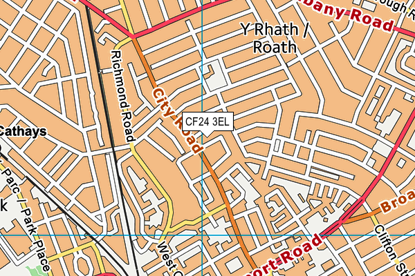 CF24 3EL map - OS VectorMap District (Ordnance Survey)