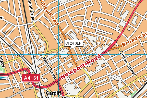 CF24 3EP map - OS VectorMap District (Ordnance Survey)