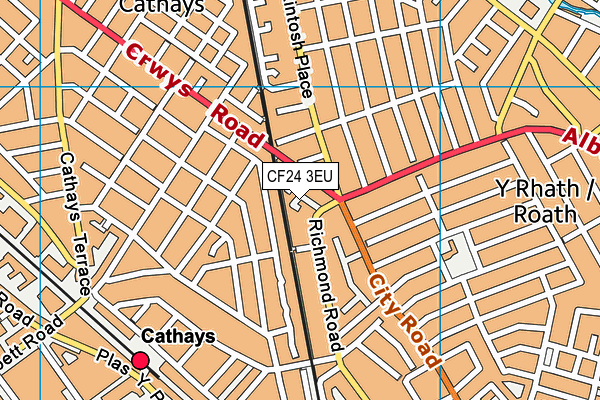 CF24 3EU map - OS VectorMap District (Ordnance Survey)