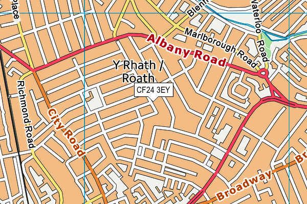 CF24 3EY map - OS VectorMap District (Ordnance Survey)