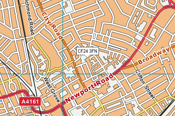 CF24 3FN map - OS VectorMap District (Ordnance Survey)