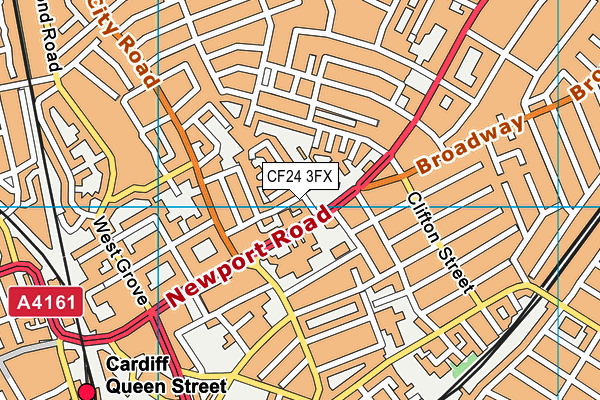 CF24 3FX map - OS VectorMap District (Ordnance Survey)