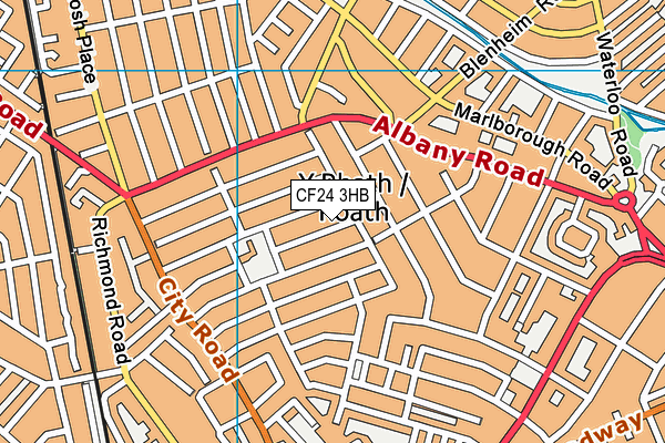 CF24 3HB map - OS VectorMap District (Ordnance Survey)