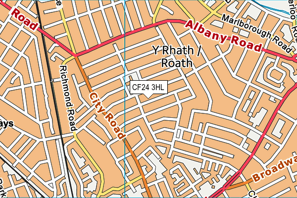 CF24 3HL map - OS VectorMap District (Ordnance Survey)