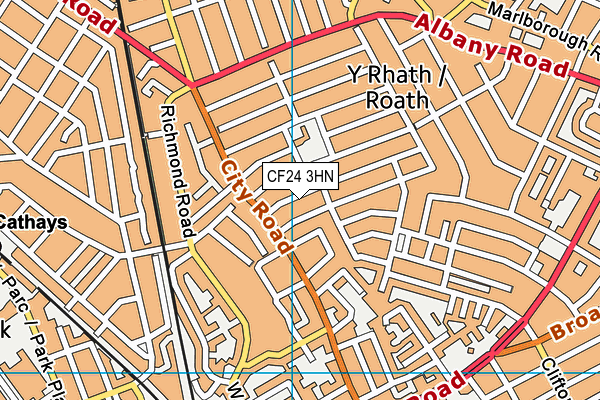 CF24 3HN map - OS VectorMap District (Ordnance Survey)