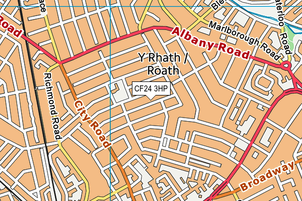 CF24 3HP map - OS VectorMap District (Ordnance Survey)