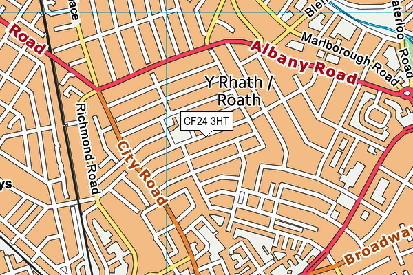 CF24 3HT map - OS VectorMap District (Ordnance Survey)