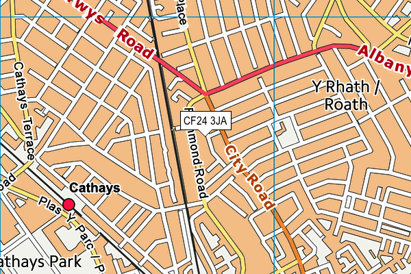 CF24 3JA map - OS VectorMap District (Ordnance Survey)