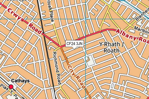 CF24 3JN map - OS VectorMap District (Ordnance Survey)