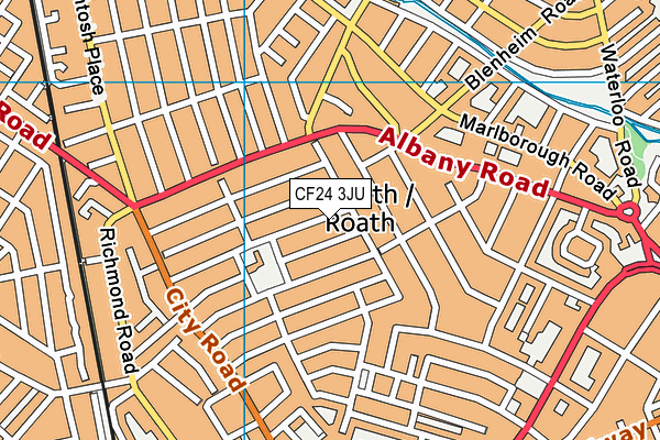 CF24 3JU map - OS VectorMap District (Ordnance Survey)