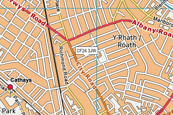 CF24 3JW map - OS VectorMap District (Ordnance Survey)