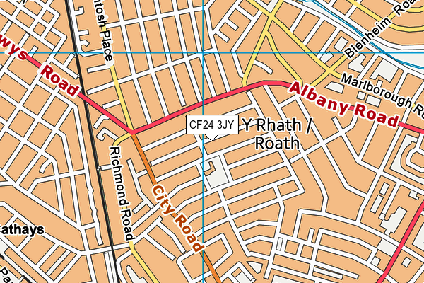 CF24 3JY map - OS VectorMap District (Ordnance Survey)