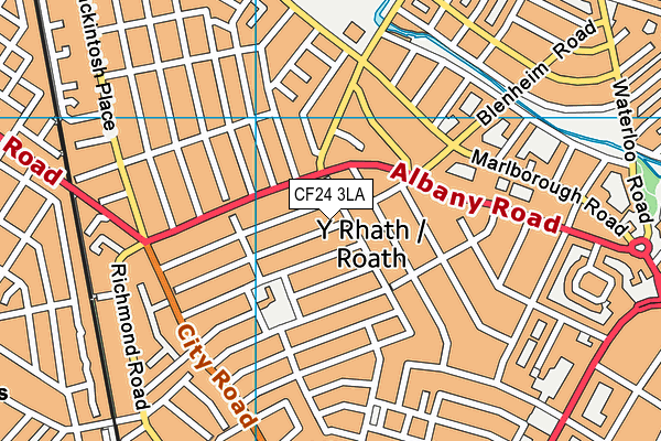 CF24 3LA map - OS VectorMap District (Ordnance Survey)