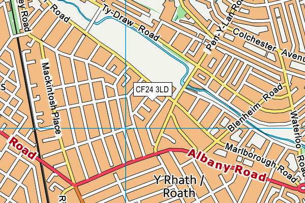 CF24 3LD map - OS VectorMap District (Ordnance Survey)