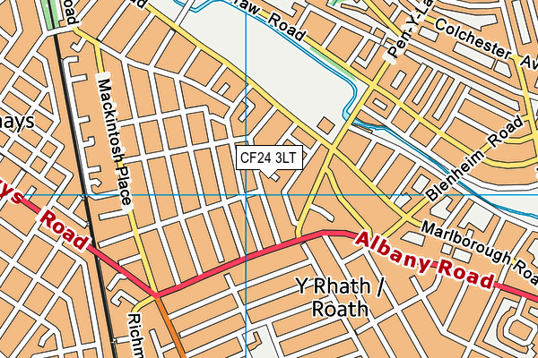 CF24 3LT map - OS VectorMap District (Ordnance Survey)