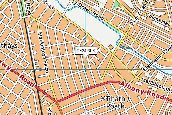 CF24 3LX map - OS VectorMap District (Ordnance Survey)