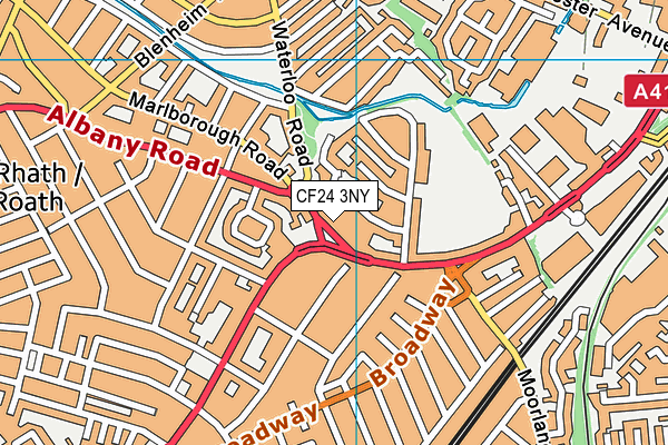 CF24 3NY map - OS VectorMap District (Ordnance Survey)