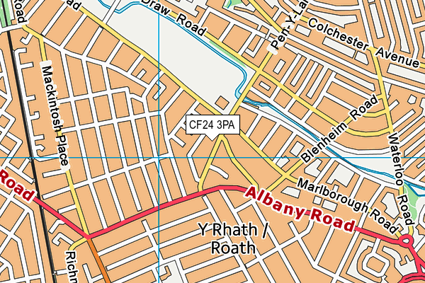 CF24 3PA map - OS VectorMap District (Ordnance Survey)