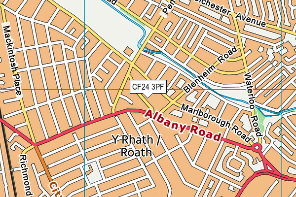 CF24 3PF map - OS VectorMap District (Ordnance Survey)