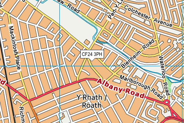 CF24 3PH map - OS VectorMap District (Ordnance Survey)