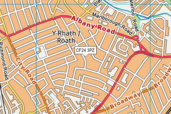 CF24 3PZ map - OS VectorMap District (Ordnance Survey)