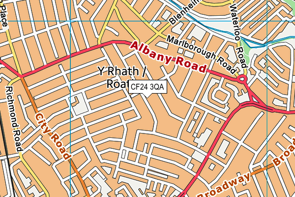 CF24 3QA map - OS VectorMap District (Ordnance Survey)