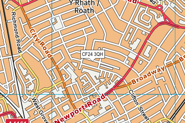 CF24 3QH map - OS VectorMap District (Ordnance Survey)