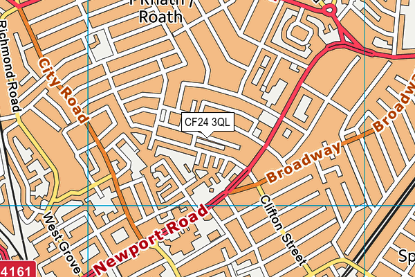 CF24 3QL map - OS VectorMap District (Ordnance Survey)