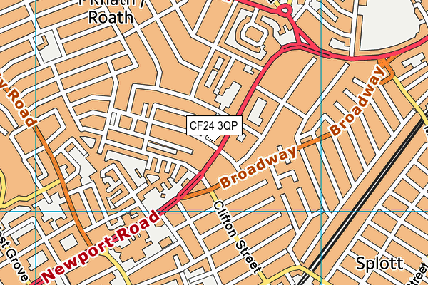 CF24 3QP map - OS VectorMap District (Ordnance Survey)