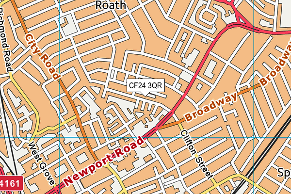 CF24 3QR map - OS VectorMap District (Ordnance Survey)