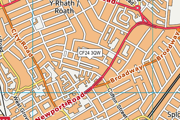 CF24 3QW map - OS VectorMap District (Ordnance Survey)