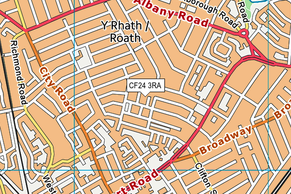 CF24 3RA map - OS VectorMap District (Ordnance Survey)