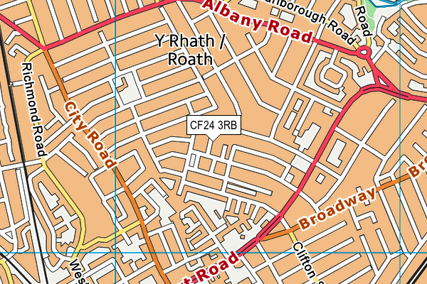 CF24 3RB map - OS VectorMap District (Ordnance Survey)