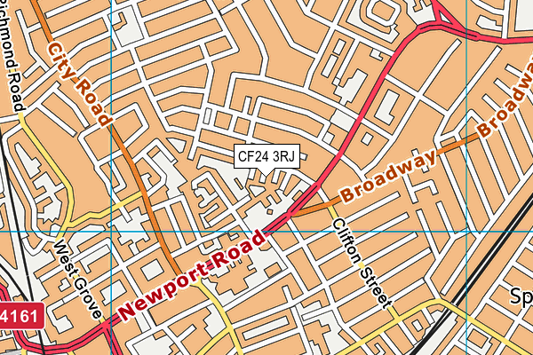 CF24 3RJ map - OS VectorMap District (Ordnance Survey)