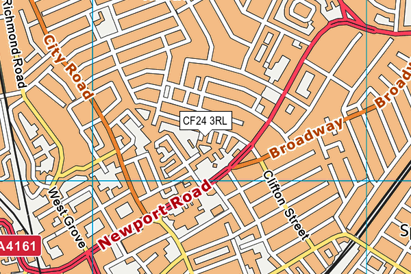 CF24 3RL map - OS VectorMap District (Ordnance Survey)