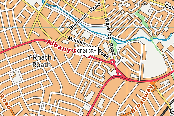 CF24 3RY map - OS VectorMap District (Ordnance Survey)