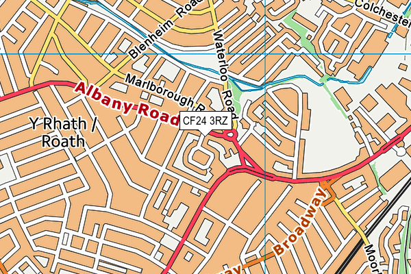 CF24 3RZ map - OS VectorMap District (Ordnance Survey)