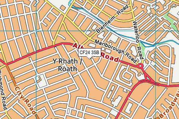 CF24 3SB map - OS VectorMap District (Ordnance Survey)