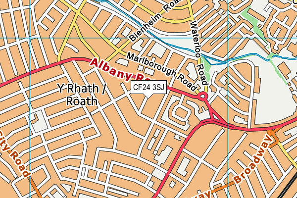 CF24 3SJ map - OS VectorMap District (Ordnance Survey)