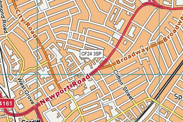 St Peter's R.C. Primary School map (CF24 3SP) - OS VectorMap District (Ordnance Survey)