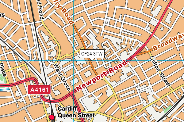 CF24 3TW map - OS VectorMap District (Ordnance Survey)