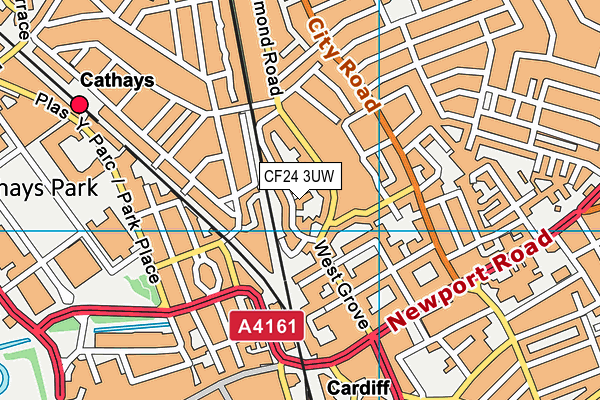 CF24 3UW map - OS VectorMap District (Ordnance Survey)