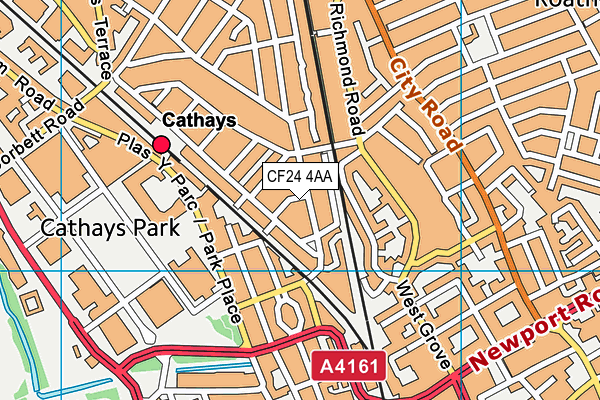 CF24 4AA map - OS VectorMap District (Ordnance Survey)