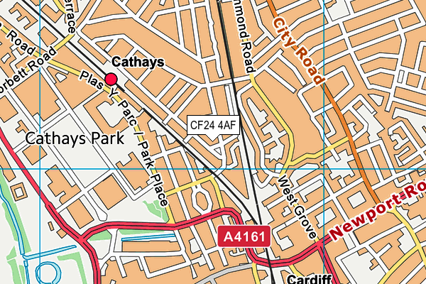 CF24 4AF map - OS VectorMap District (Ordnance Survey)