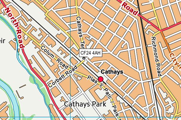 CF24 4AH map - OS VectorMap District (Ordnance Survey)