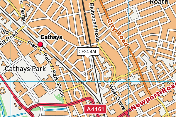 CF24 4AL map - OS VectorMap District (Ordnance Survey)